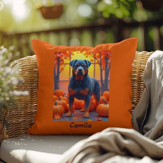 Shop our blue rottweiler indoor outdoor pillow featuring the 18" x 18" style option from MySisterIsASurvivor.