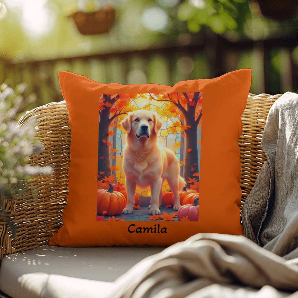 Light Golden Retriever pillow, custom indoor outdoor Retriever dog cushion, water-resistant - MySisterIsASurvivor