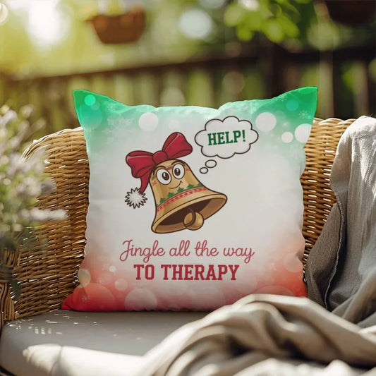 Shop our jingle all the way to therapy indoor outdoor pillow featuring the 18" x 18" style option from MySisterIsASurvivor.