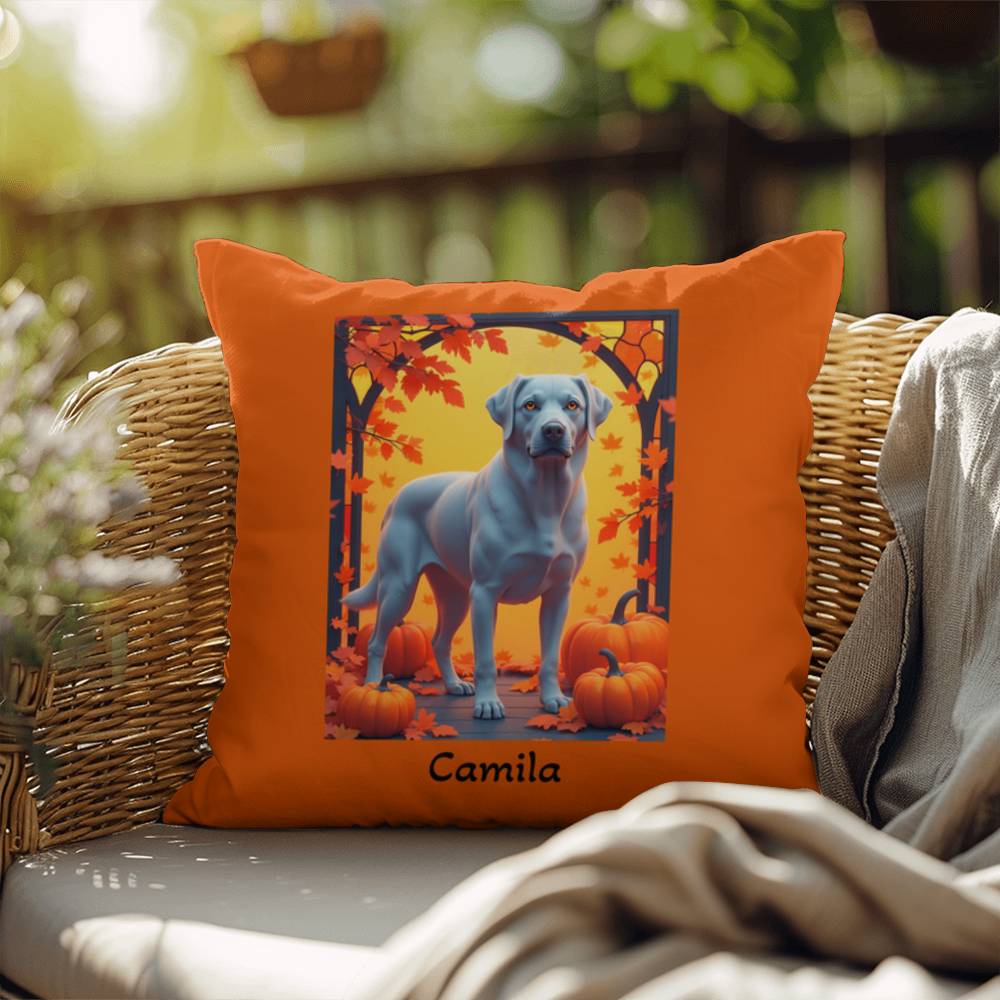 Silver Labrador Retriever pillow, personalized indoor outdoor lab cushion, home accent - MySisterIsASurvivor