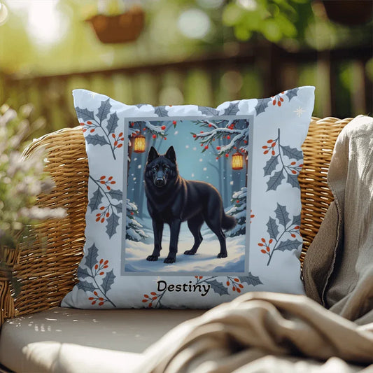 Shop our husky black winter throw pillow featuring the 18" x 18" style option from MySisterIsASurvivor.