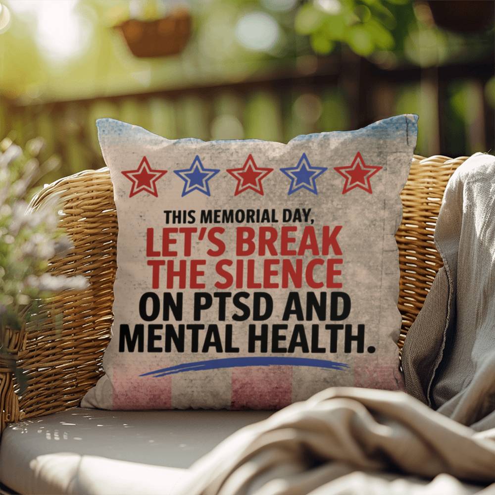 This Memorial Day custom tribute pillow for PTSD awareness, military remembrance, and veteran support