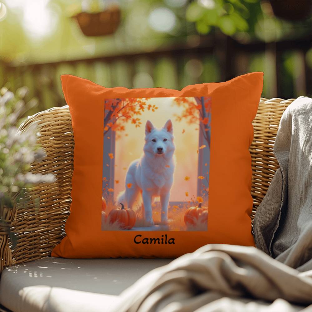White German Shepherd pillow, personalized indoor outdoor GSD cushion, durable accent - MySisterIsASurvivor