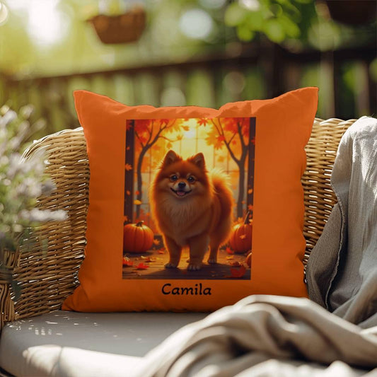 Shop our red pomeranian indoor outdoor pillow featuring the 18" x 18" style option from MySisterIsASurvivor.