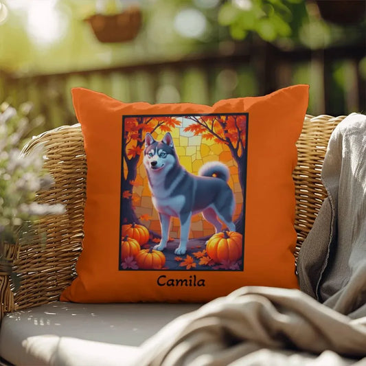 Shop our dark grey siberian husky blue eyes indoor outdoor pillow featuring the 18" x 18" style option from MySisterIsASurvivor.