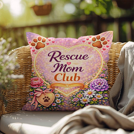 Shop our rescue mom club throw pillow featuring the 18" x 18" style option from MySisterIsASurvivor.