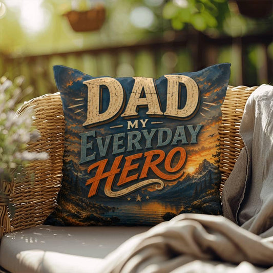 Shop our dad my everyday hero throw pillow featuring the 18" x 18" style option from MySisterIsASurvivor.