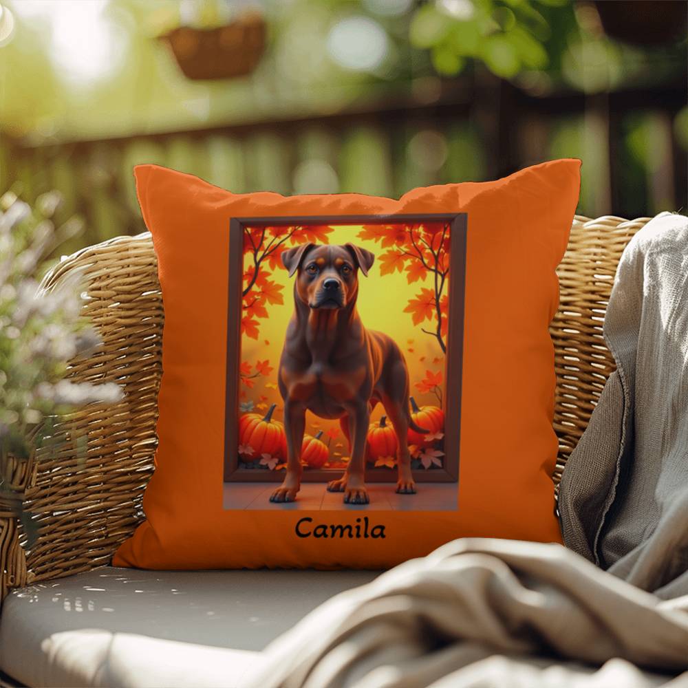 Chocolate and tan Rottweiler indoor outdoor pillow, cozy dog lover gift and stylish pet-themed décor