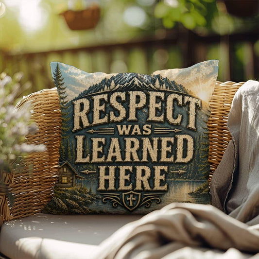 Shop our respect was learned here throw pillow featuring the 18" x 18" style option from MySisterIsASurvivor.