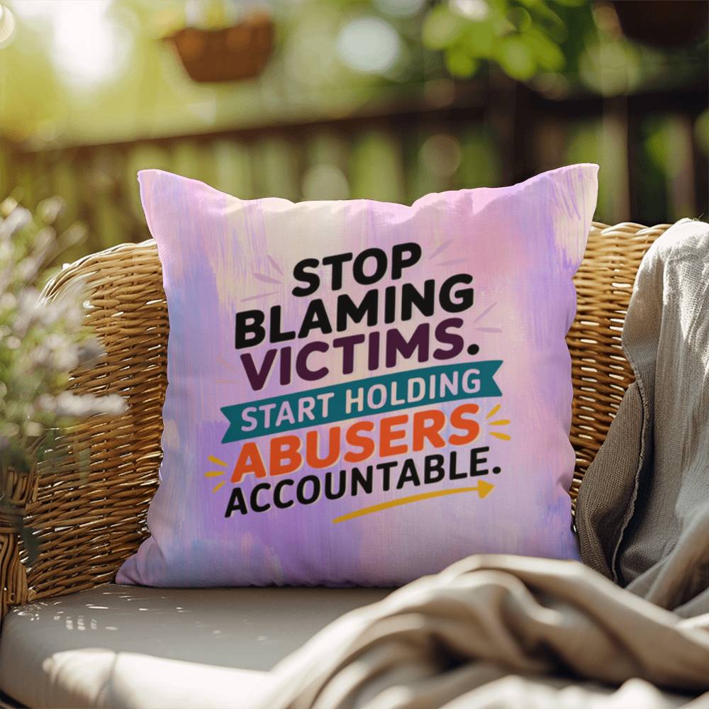 Rise & Reclaim Indoor/Outdoor Pillow – Accountability for Abusers