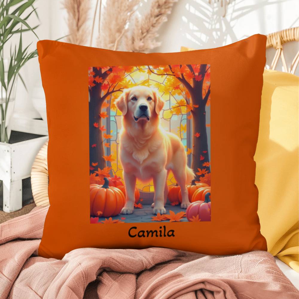 Light Golden Retriever pillow, custom indoor outdoor Retriever dog cushion, water-resistant - MySisterIsASurvivor