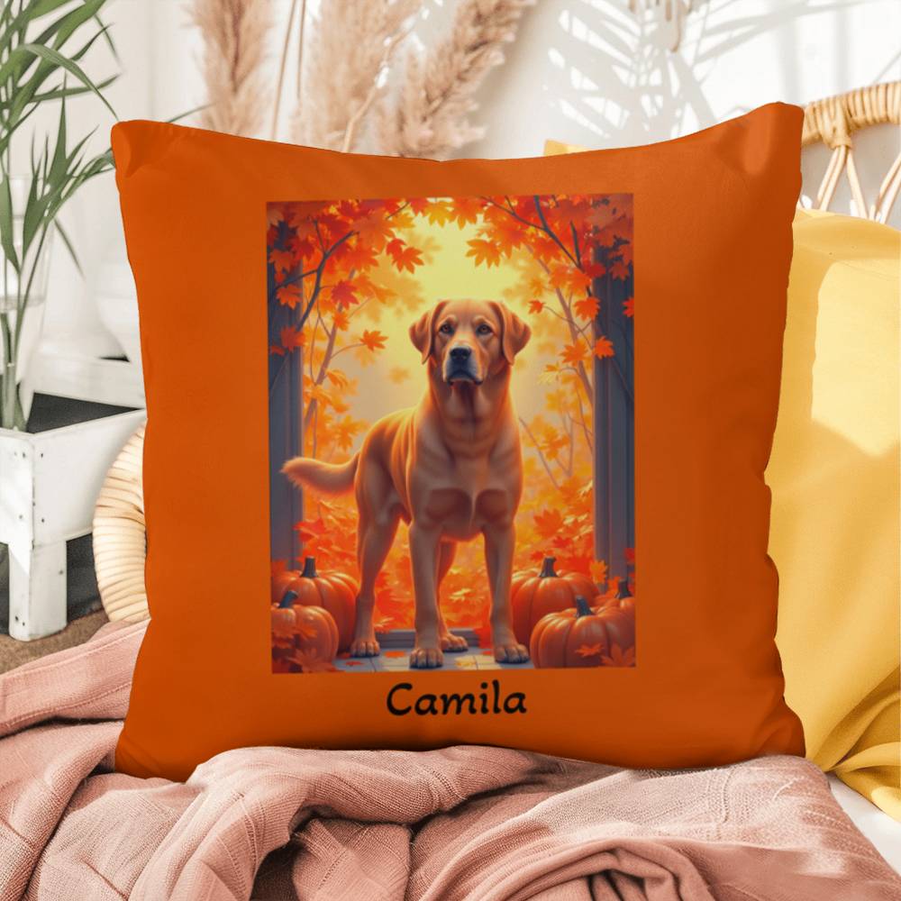 Fox Red Labrador Retriever pillow, personalized indoor outdoor lab cushion, soft home accent - MySisterIsASurvivor