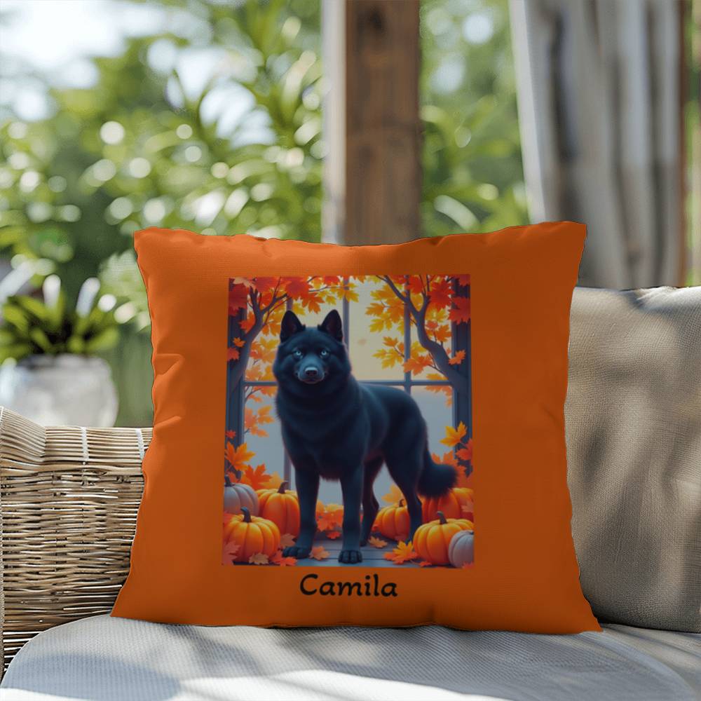 Black Siberian Husky pillow blue eyes, custom indoor outdoor Husky cushion for pet owners - MySisterIsASurvivor