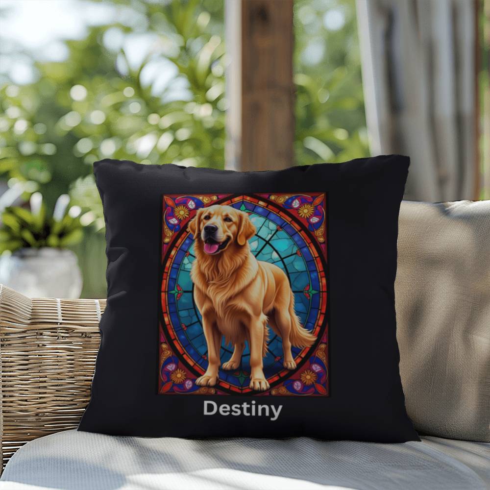 Classic Golden Retriever indoor/outdoor pillow, custom dog lover throw pillow for home or gift