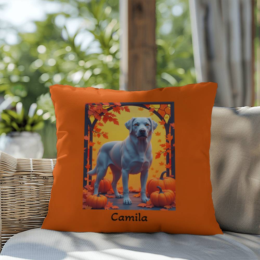Silver Labrador Retriever pillow, personalized indoor outdoor lab cushion, home accent - MySisterIsASurvivor