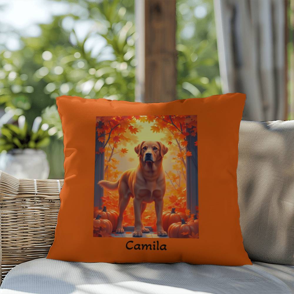 Fox Red Labrador Retriever pillow, personalized indoor outdoor lab cushion, soft home accent - MySisterIsASurvivor