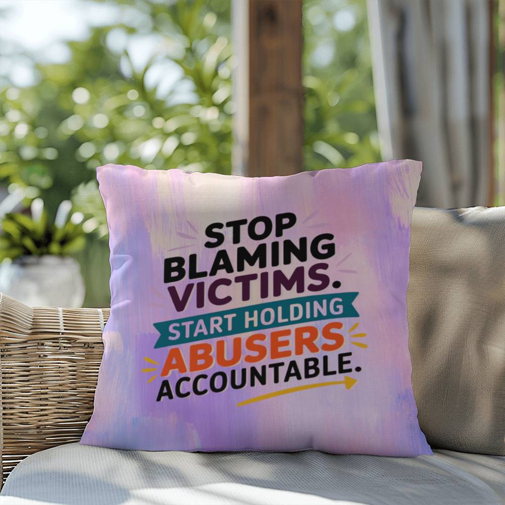 Rise & Reclaim Indoor/Outdoor Pillow – Accountability for Abusers