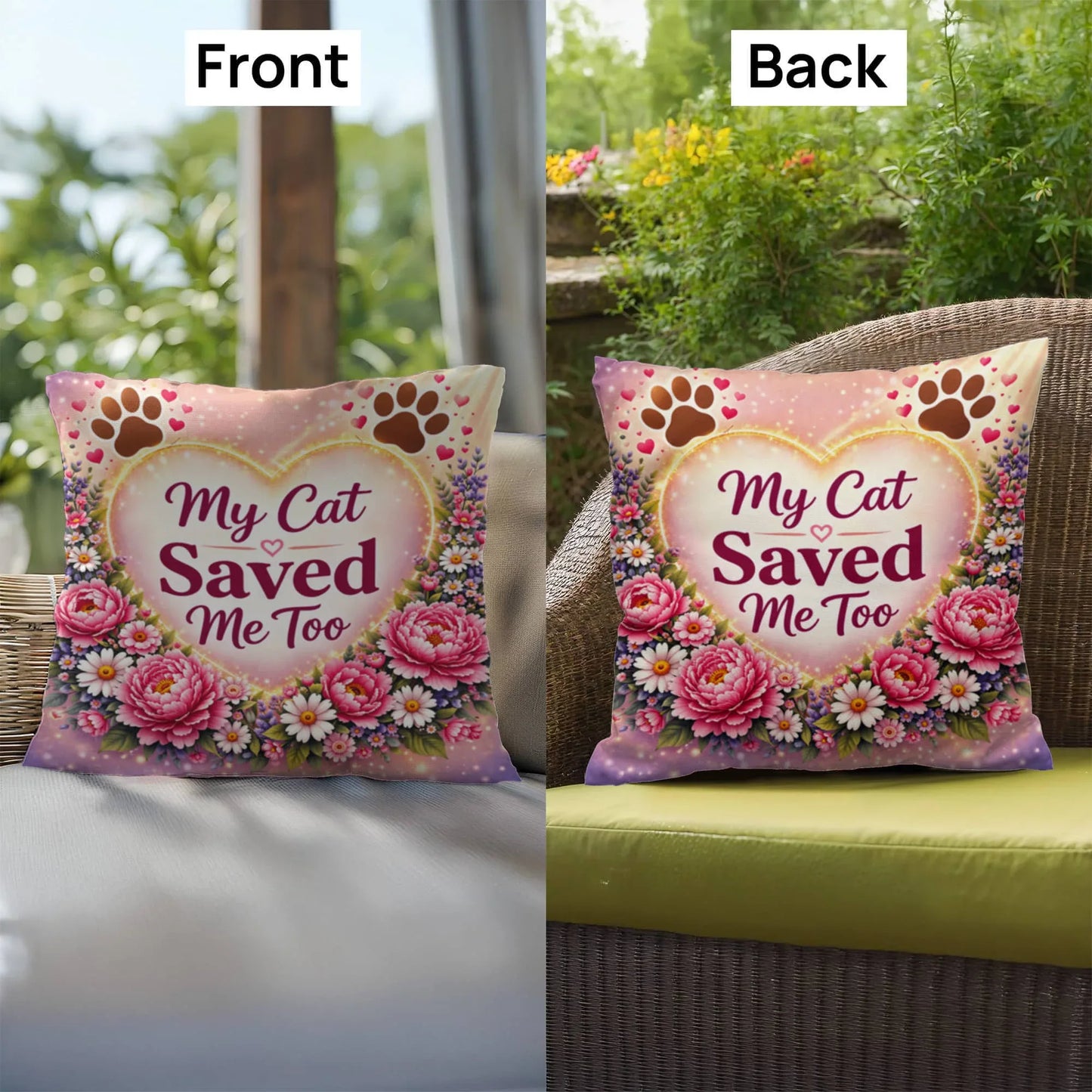 Shop our premium my cat saved me too throw pillow from MySisterIsASurvivor.