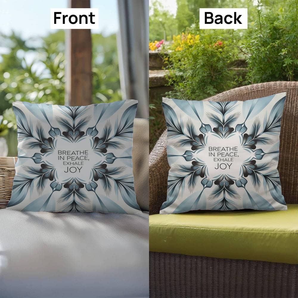 Shop our premium breathe in peace indoor outdoor pillow from MySisterIsASurvivor.