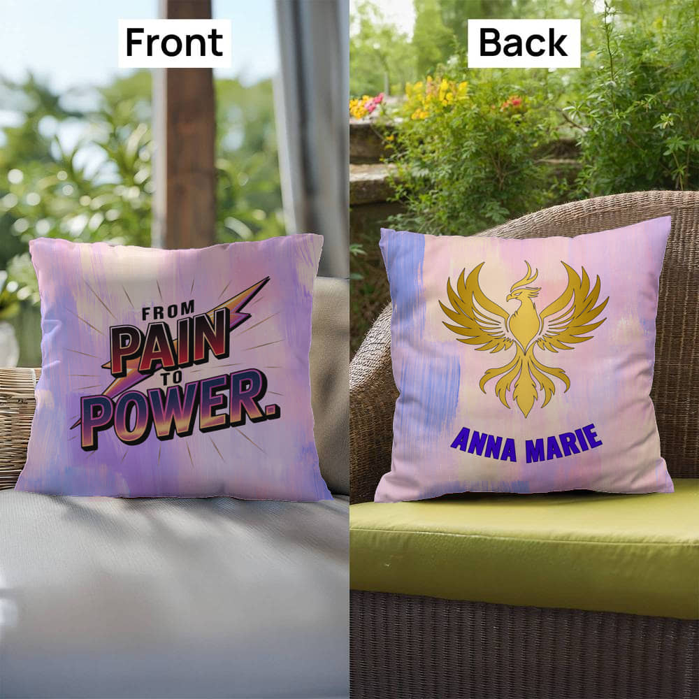 Rise & Reclaim Indoor/Outdoor Pillow – From Pain to Power