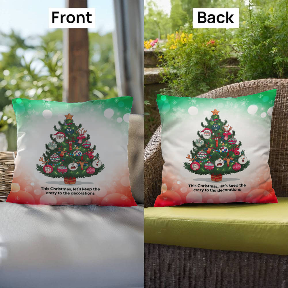 This Christmas, Let’s Keep the Crazy to the Decorations Throw Pillow - Funny Christmas holiday pillow