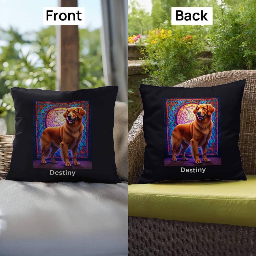 Shop our premium dark golden retriever indoor outdoor pillow from MySisterIsASurvivor.