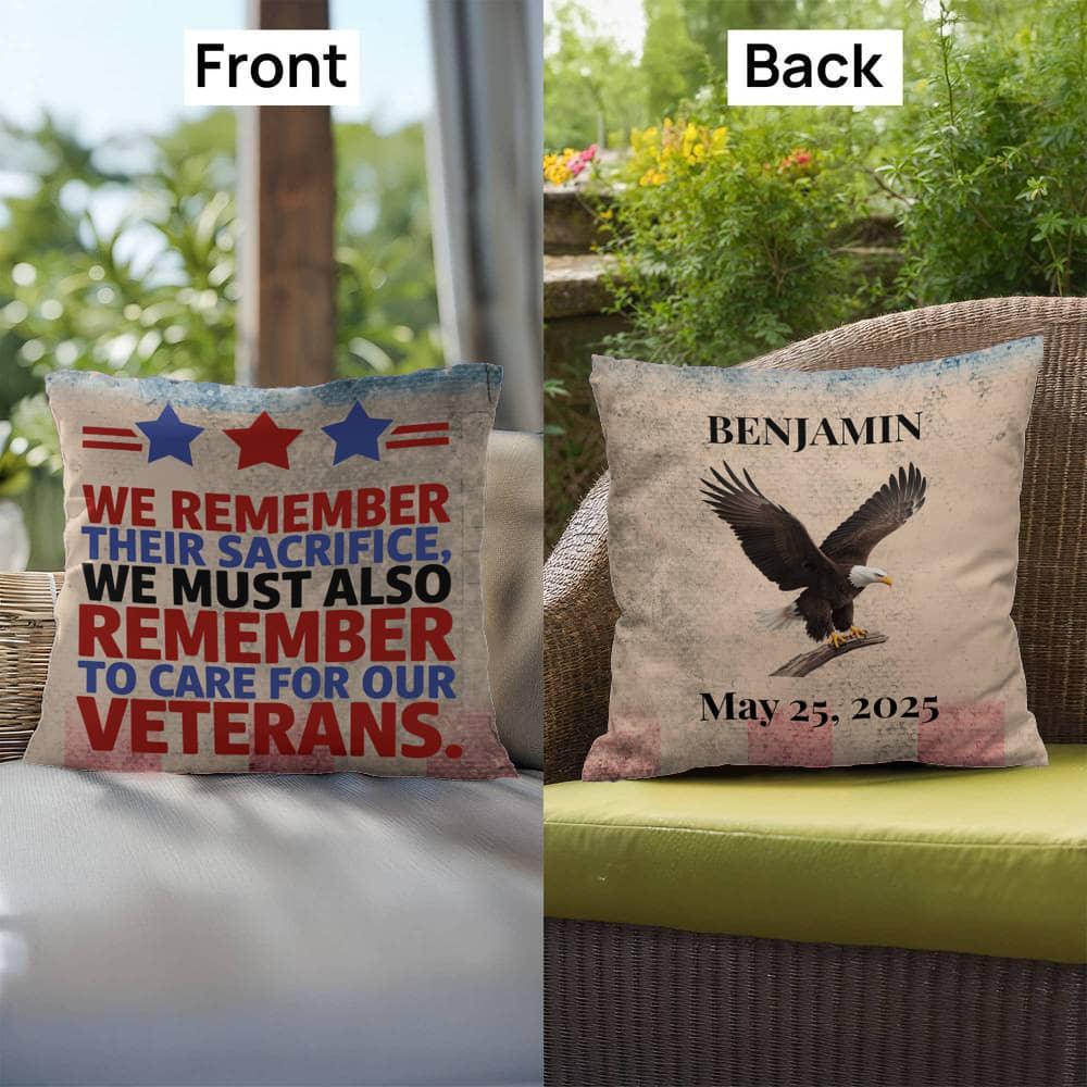 Shop our premium we remember their sacrifice indoor outdoor pillow from MySisterIsASurvivor.