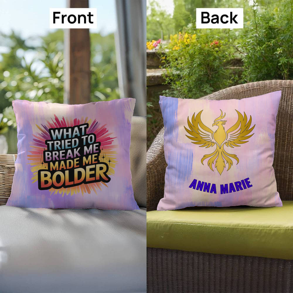 Rise & Reclaim Indoor/Outdoor Pillow – Empowerment Over Adversity