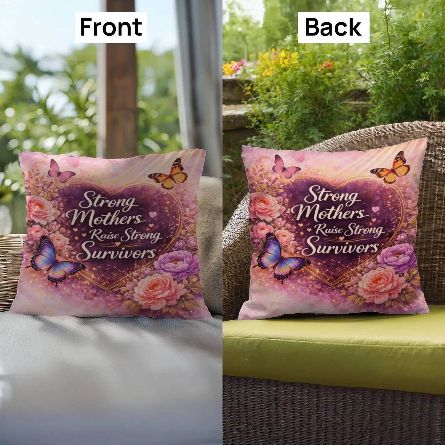Shop our premium strong mothers raise strong survivors throw pillow from MySisterIsASurvivor.