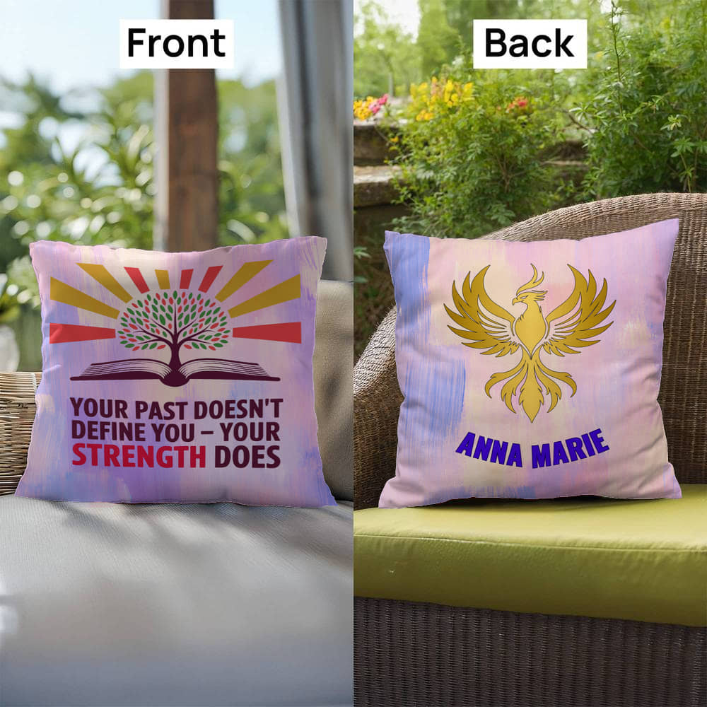 Rise & Reclaim Indoor/Outdoor Pillow – Strength Beyond the Past