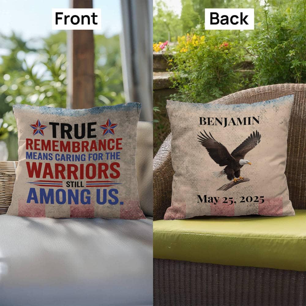 Shop our premium true remembrance means caring indoor outdoor pillow from MySisterIsASurvivor.