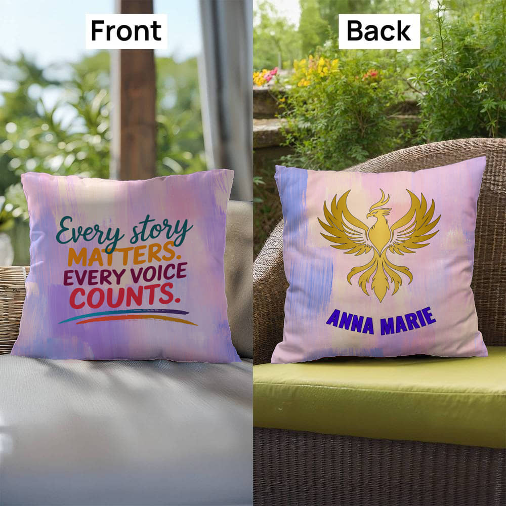 Rise & Reclaim Indoor/Outdoor Pillow – Every Story Matters