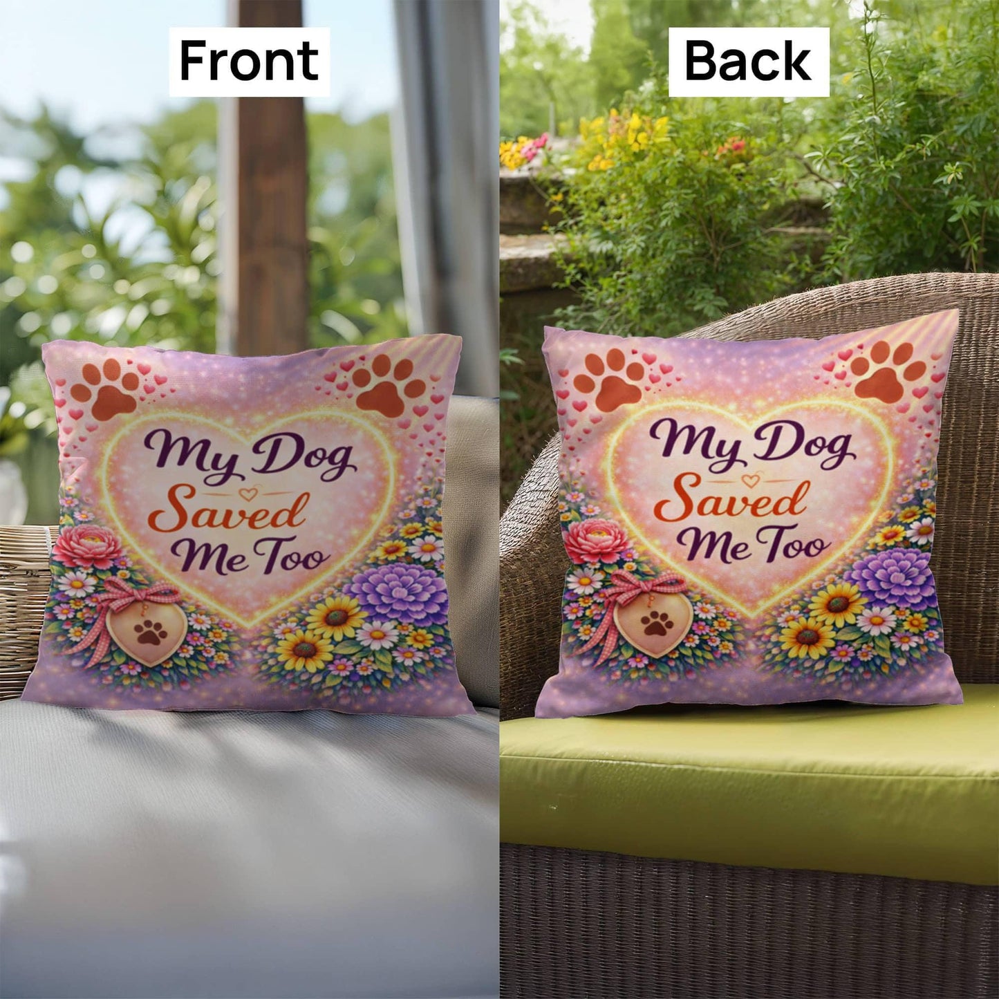 Shop our premium my dog saved me too throw pillow from MySisterIsASurvivor.