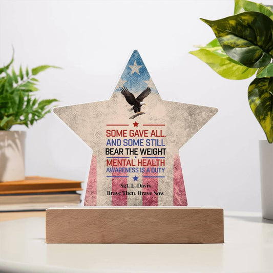 Some Gave All Star Plaque, Memorial Day Military Tribute, PTSD Support, Veteran Honor - MySisterIsASurvivor