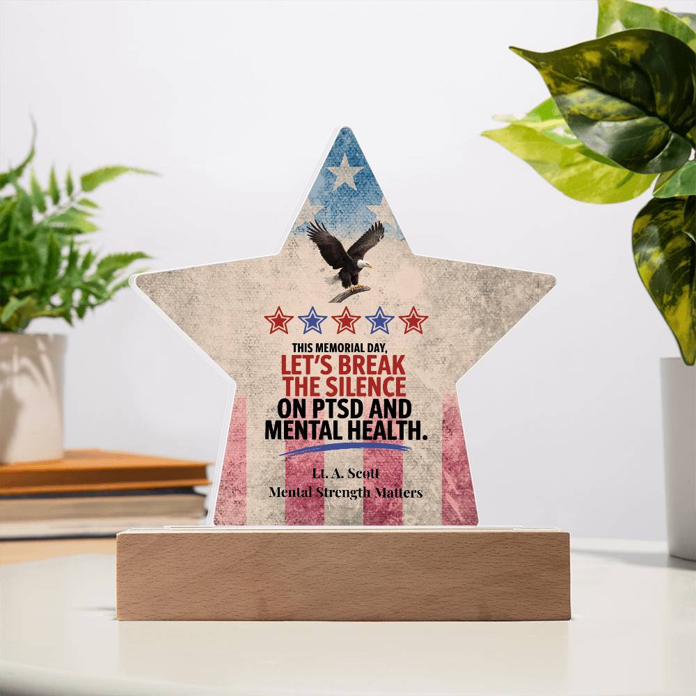 This Memorial Day Star Plaque, PTSD Support, Military Tribute, Mental Health Awareness - MySisterIsASurvivor