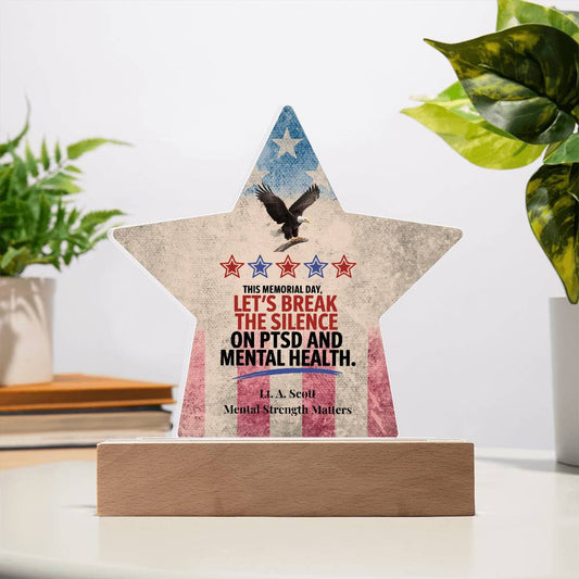 This Memorial Day Star Plaque, PTSD Support, Military Tribute, Mental Health Awareness - MySisterIsASurvivor