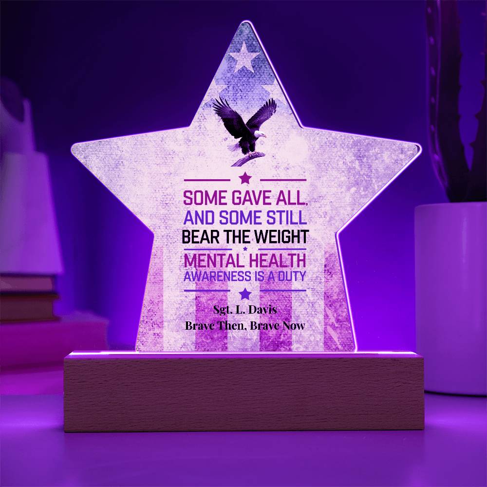 Some Gave All Star Plaque, Memorial Day Military Tribute, PTSD Support, Veteran Honor - MySisterIsASurvivor