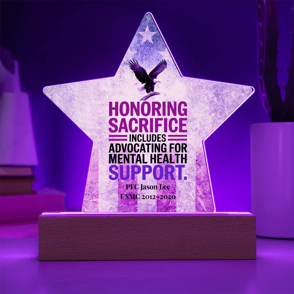 Honoring Sacrifice Star Plaque, Military Tribute, PTSD Support, Veteran Remembrance - MySisterIsASurvivor