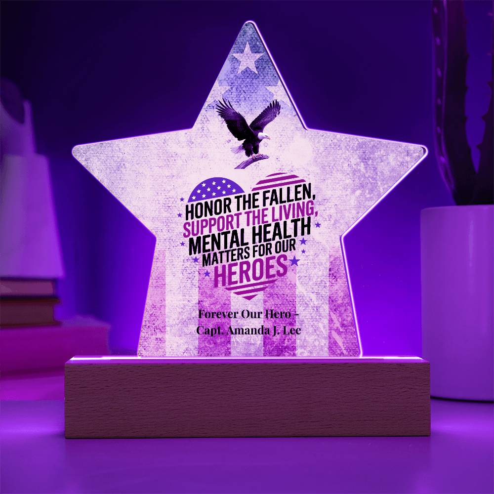 Honor The Fallen Star Plaque, Memorial Day, PTSD Awareness, Military Honor - MySisterIsASurvivor