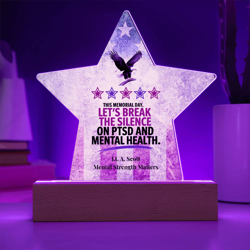This Memorial Day Star Plaque, PTSD Support, Military Tribute, Mental Health Awareness - MySisterIsASurvivor