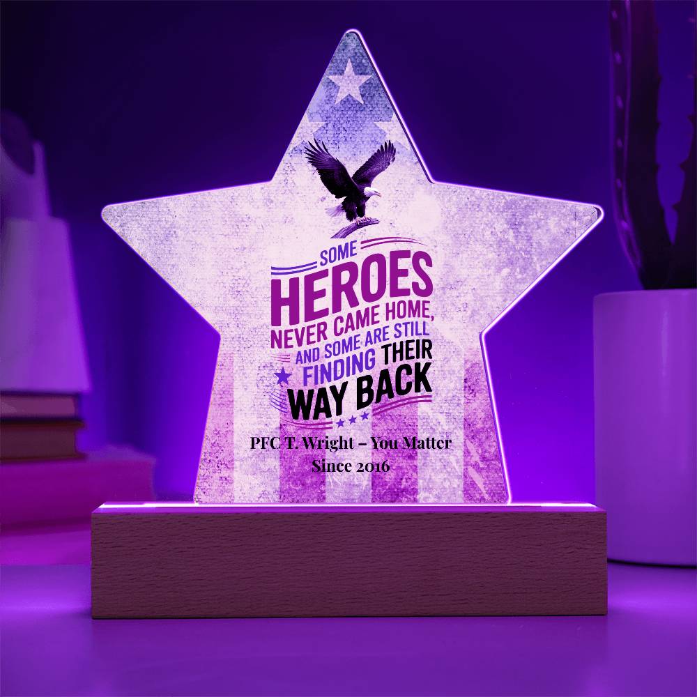 Some Heroes Never Came Home Star Plaque, Custom Fallen Hero Tribute & PTSD Support - MySisterIsASurvivor