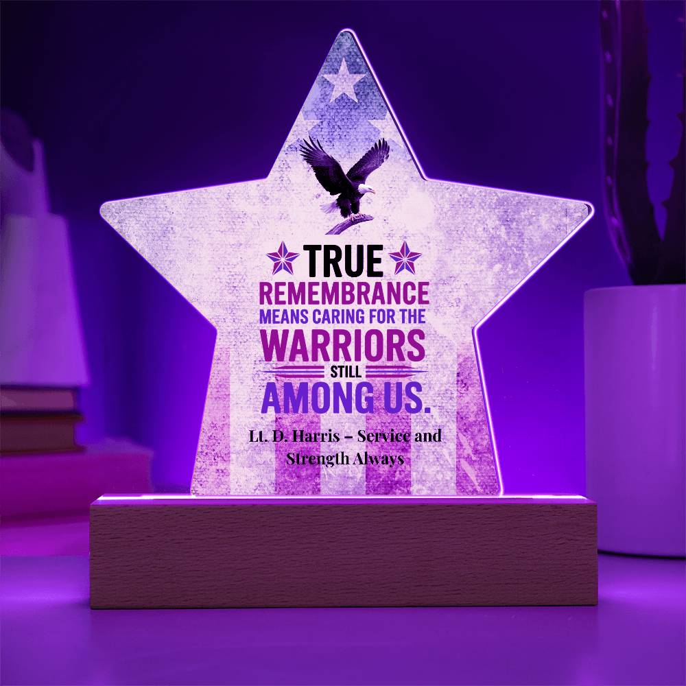 True Remembrance Star Plaque, Memorial Day Military Tribute & PTSD Support - MySisterIsASurvivor