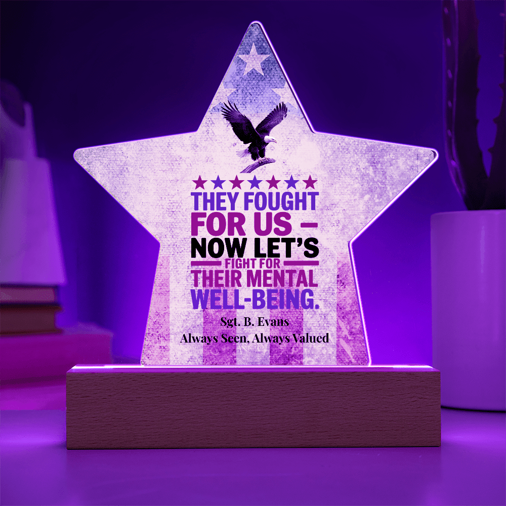 They Fought For Us Star Plaque, Memorial Day Tribute, PTSD Support - MySisterIsASurvivor