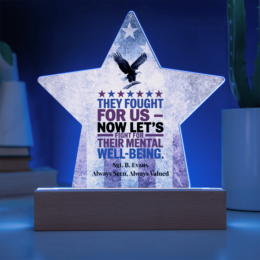 They Fought For Us Star Plaque, Memorial Day Tribute, PTSD Support - MySisterIsASurvivor