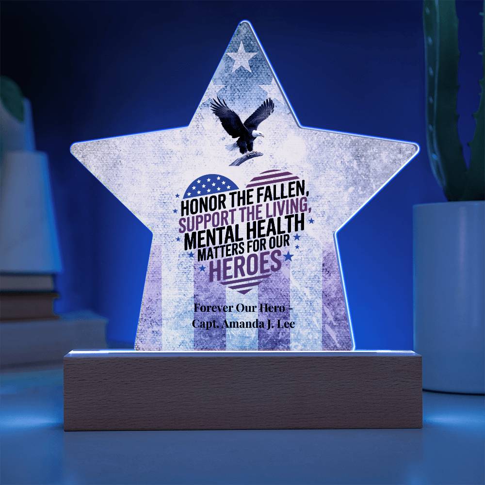 Honor The Fallen Star Plaque, Memorial Day, PTSD Awareness, Military Honor - MySisterIsASurvivor