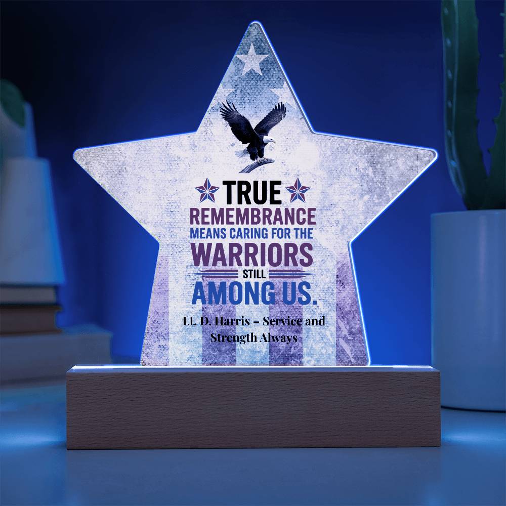True Remembrance Star Plaque, Memorial Day Military Tribute & PTSD Support - MySisterIsASurvivor
