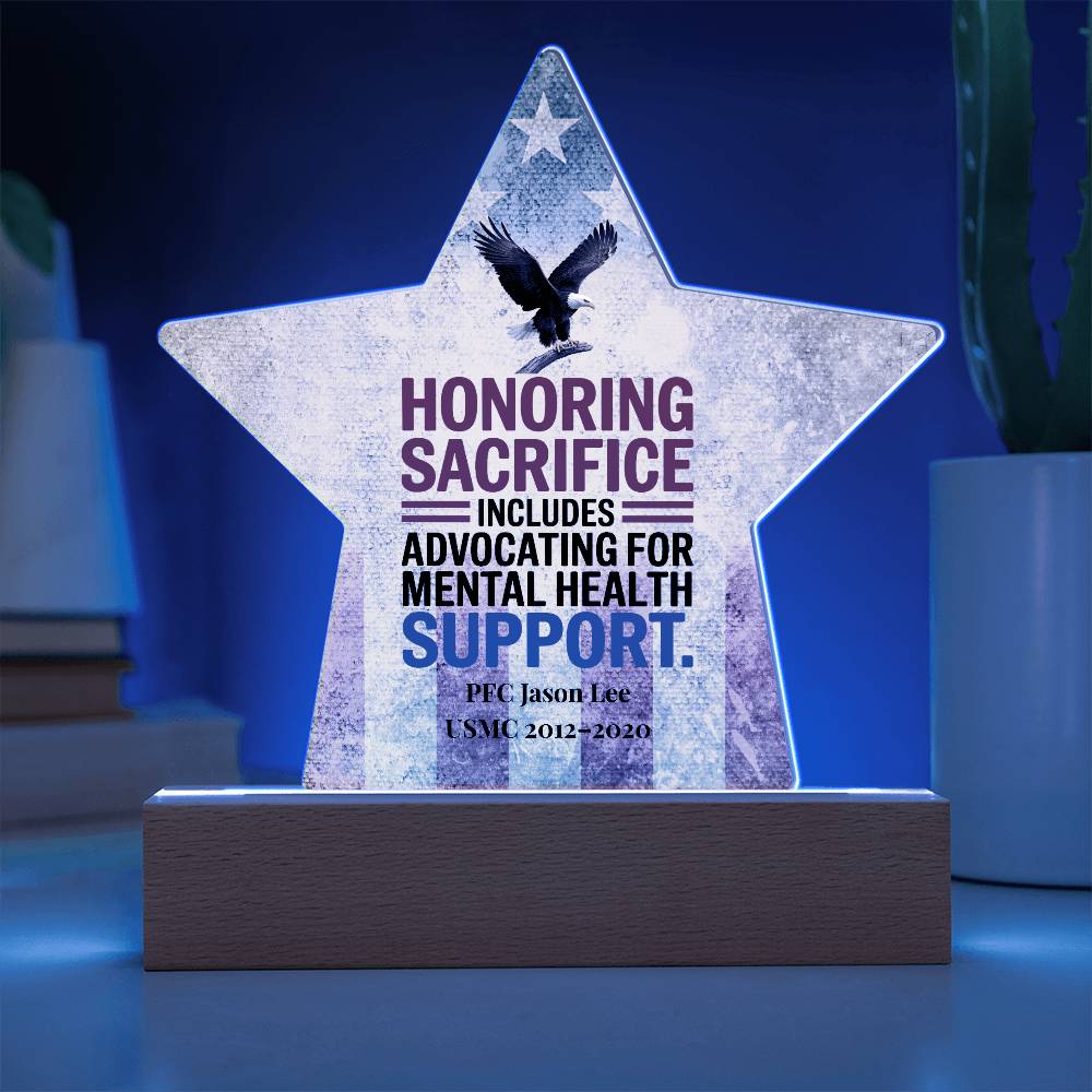 Honoring Sacrifice Star Plaque, Military Tribute, PTSD Support, Veteran Remembrance - MySisterIsASurvivor