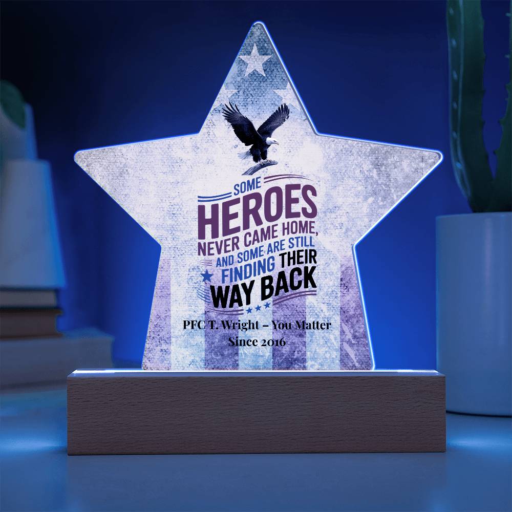 Some Heroes Never Came Home Star Plaque, Custom Fallen Hero Tribute & PTSD Support - MySisterIsASurvivor