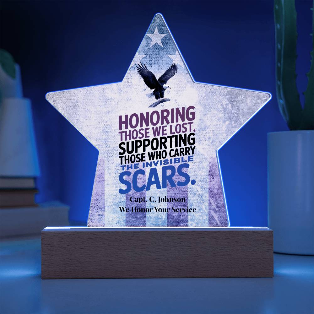 Honoring Those We Lost Star Plaque, Memorial Day, PTSD Support, Fallen Hero Honor - MySisterIsASurvivor