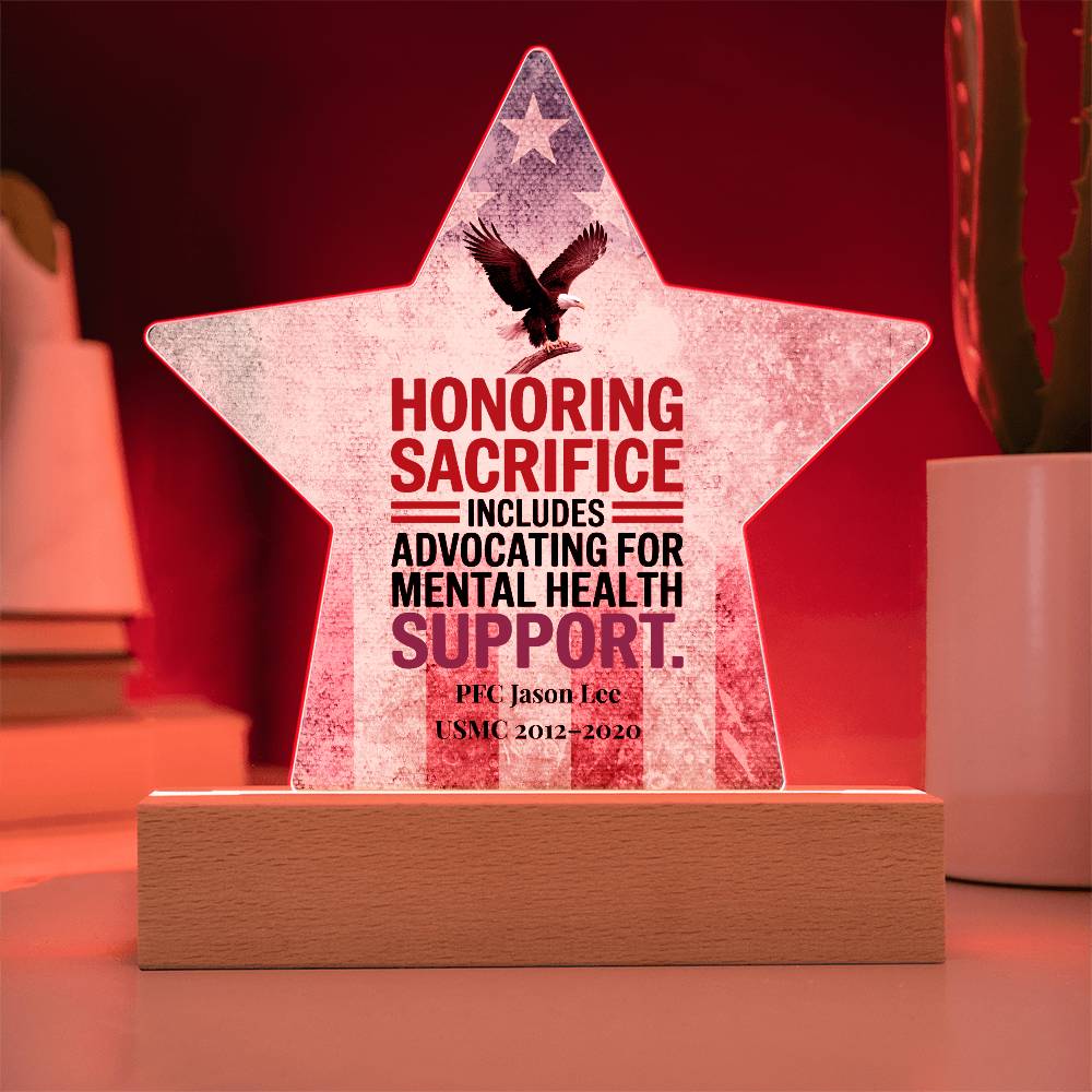 Honoring Sacrifice Star Plaque, Military Tribute, PTSD Support, Veteran Remembrance - MySisterIsASurvivor